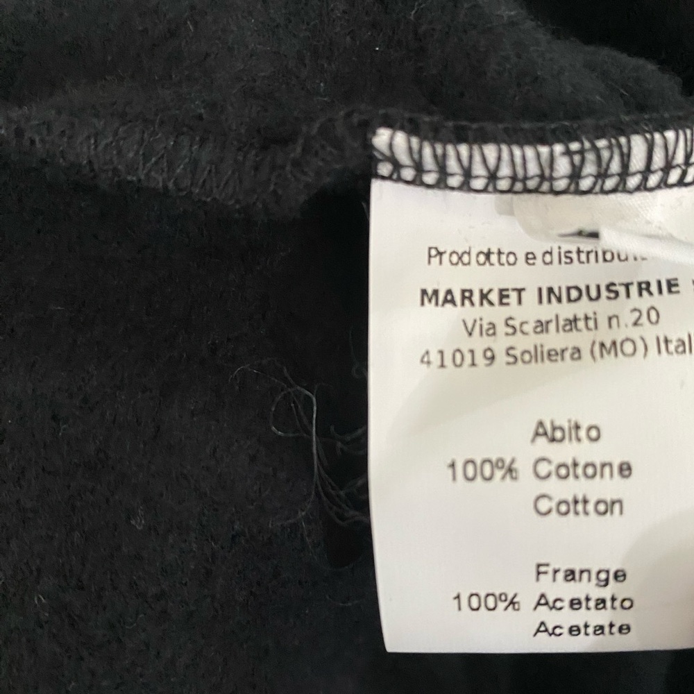 NWT SUOLI Black Sweater Fringe Dress Italy 38 US Small - Picture 10 of 12